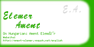 elemer ament business card